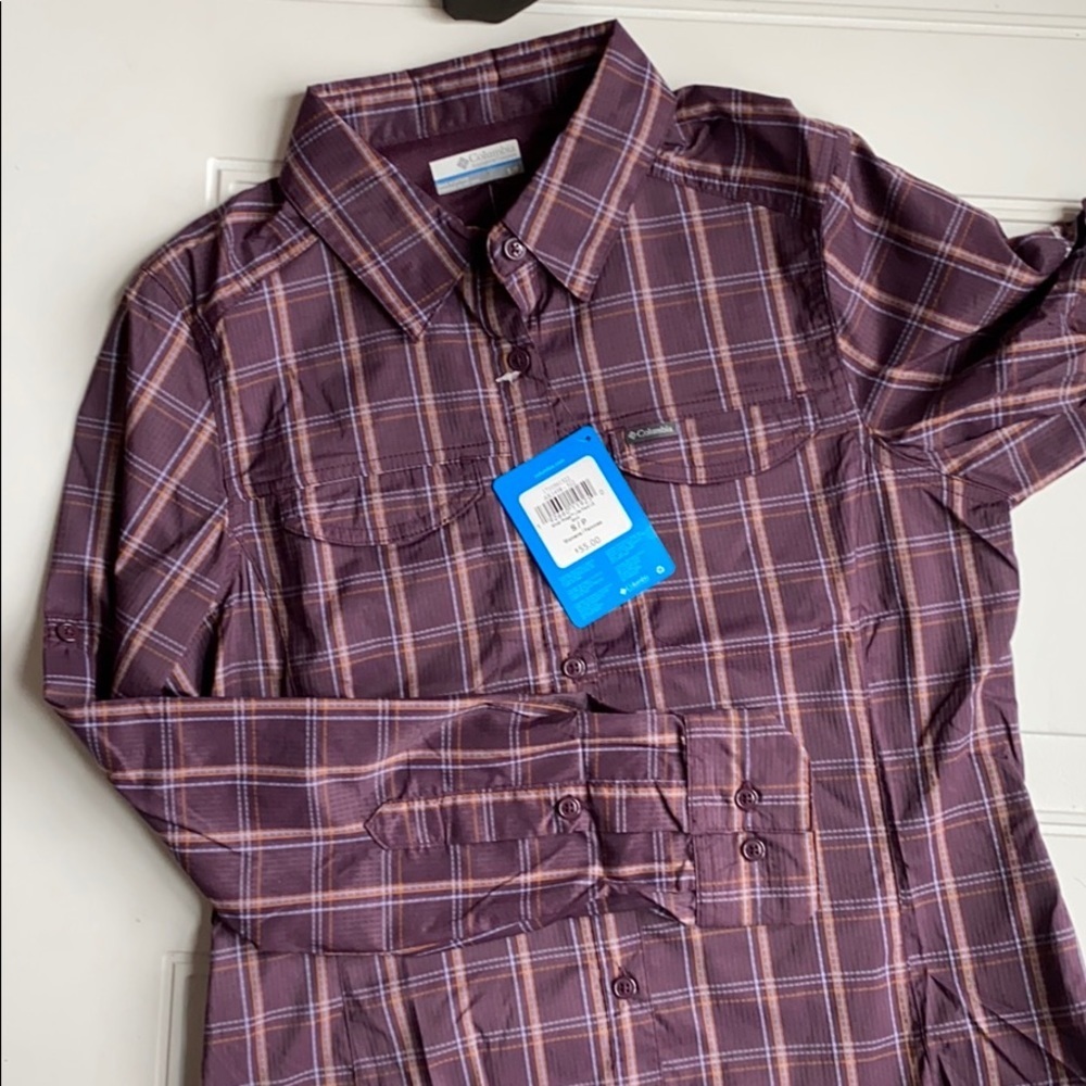 NWT Columbia Silver Ridge Plaid Long Sleeve Button Down Shirt - Sun Protection S - Picture 1 of 7